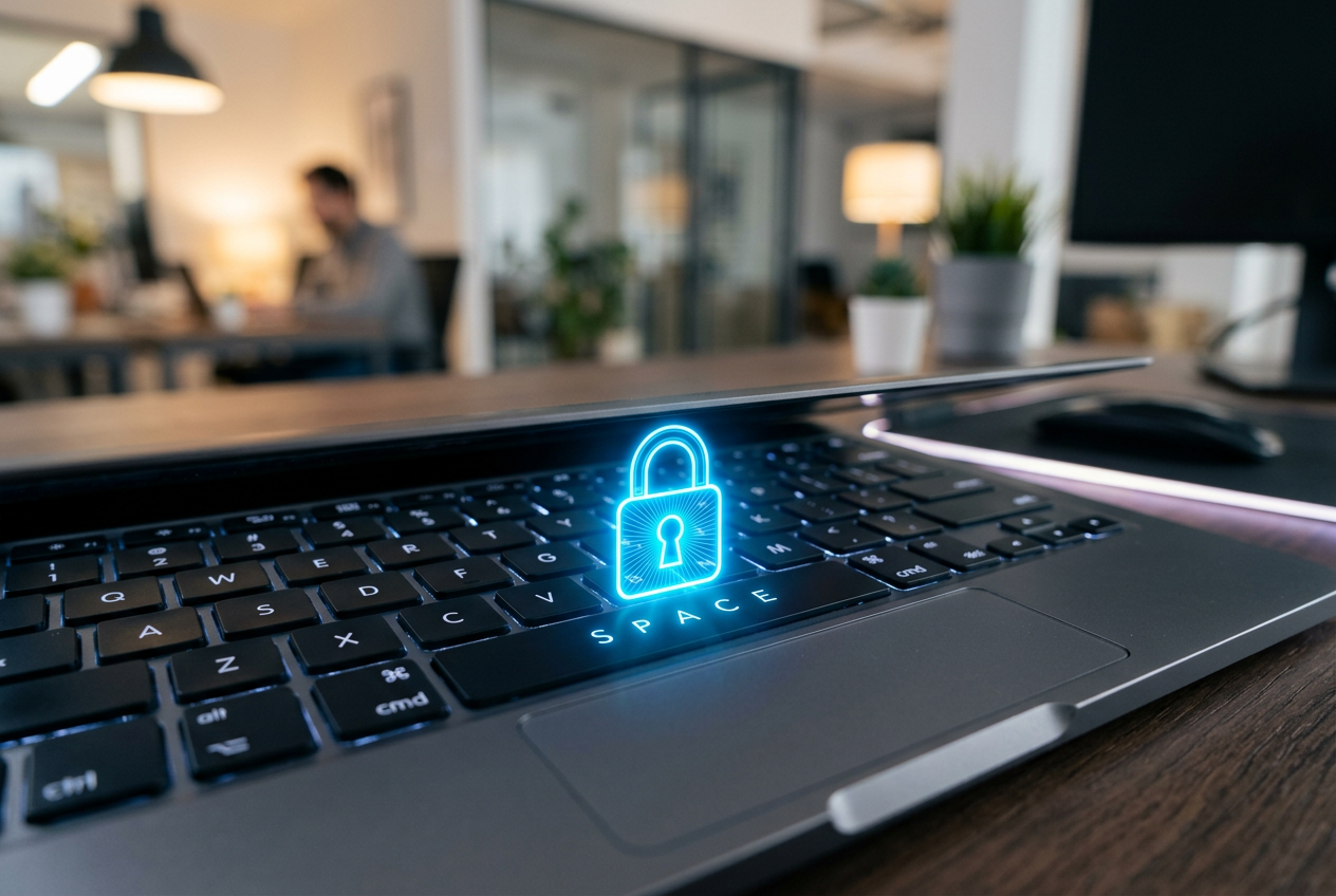 Conceptual image of digital security and data protection